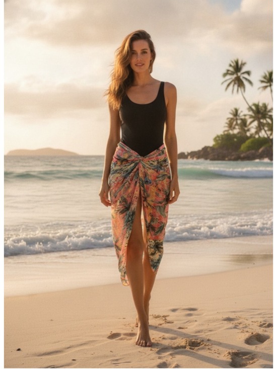ASOS Other - ASOS Tropical Print Sarong Size 2 Pink and Green